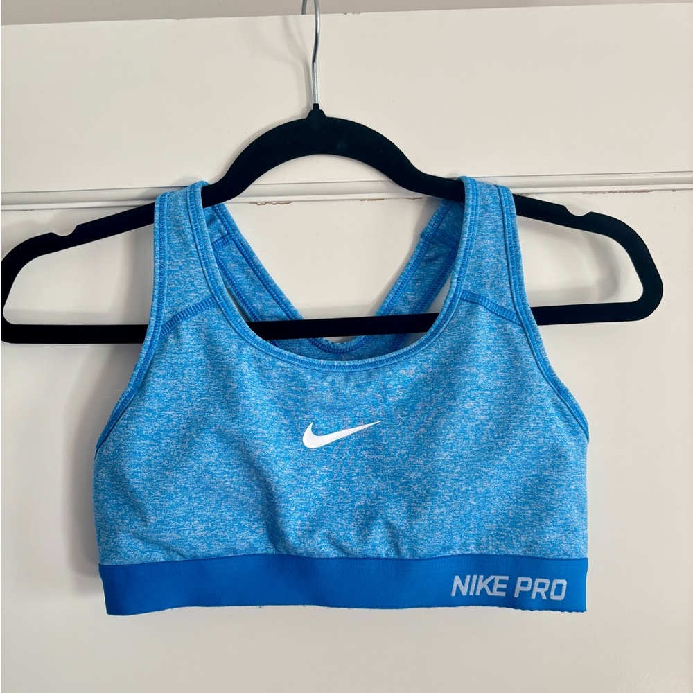 Nike Pro Heathered Blue Sports Bra